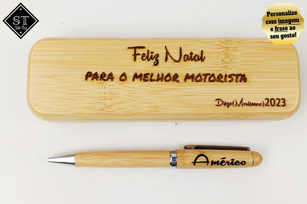 Caneta com caixa Madeira Melhor Motorista do Mundo